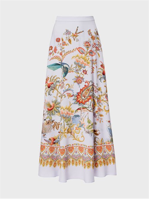 Long flared silk skirt with floral print and paisley details ETRO | WRFA0037AKG69X0882