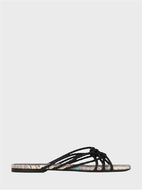 Flat woven leather sandals with Paisley motif ETRO | WS4F0038AP446N0000
