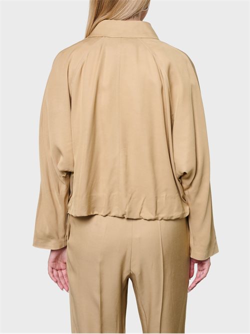 Giacca bomber over in lino e viscosa con zip KAOS | SP1CO0386000