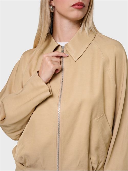 Giacca bomber over in lino e viscosa con zip KAOS | SP1CO0386000