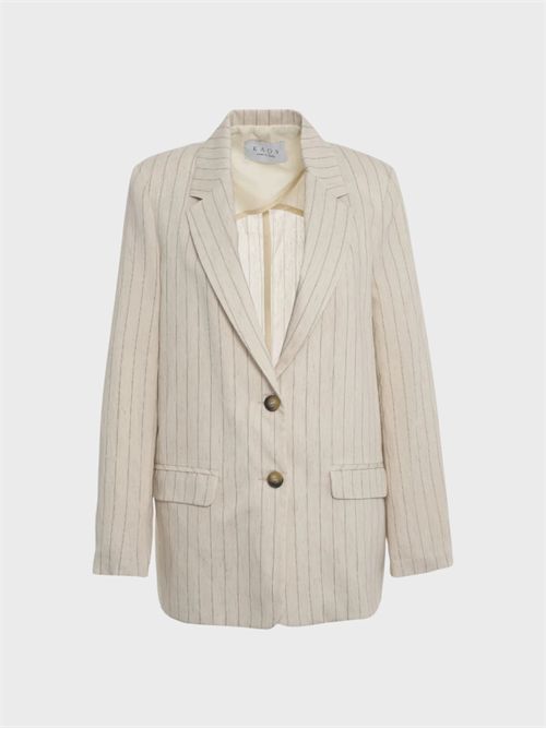 Pinstriped single-breasted blazer in linen blend with notch lapel and flap pockets KAOS | SP1CO0461064