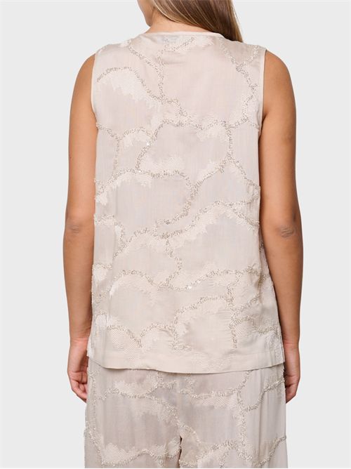 Sleeveless V-neck camouflage camisole top with sequins KAOS | SP1NT0571064