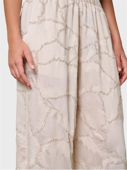 Pantalone palazzo in misto viscosa camouflage con paillettes KAOS | SP1NT0581064