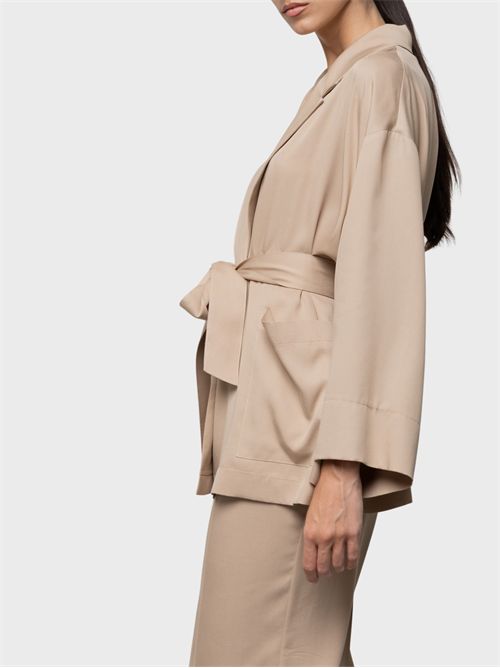 Giacca kimono in raso di viscosa con cintura KAOS | SP5MR0031083