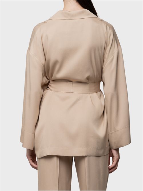 Giacca kimono in raso di viscosa con cintura KAOS | SP5MR0031083