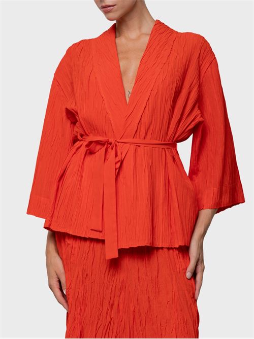 Pleated kimono jacket with tie waist and shawl collar KAOS | SP5PR0054027