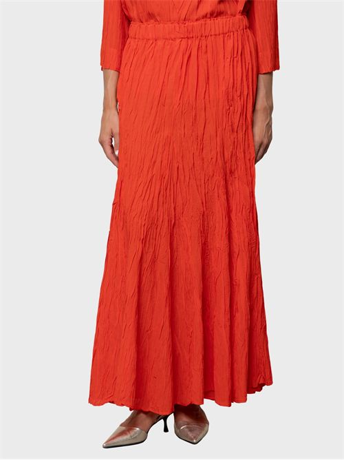 Pleated maxi skirt in cotton blend with elastic waist KAOS | SP5PR0064027