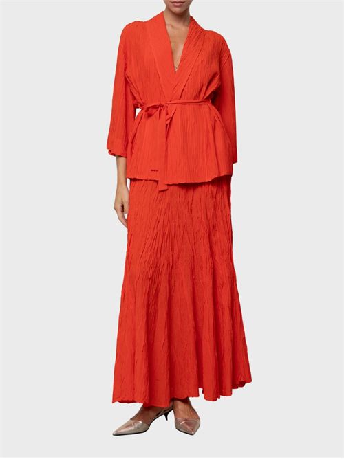 Pleated maxi skirt in cotton blend with elastic waist KAOS | SP5PR0064027