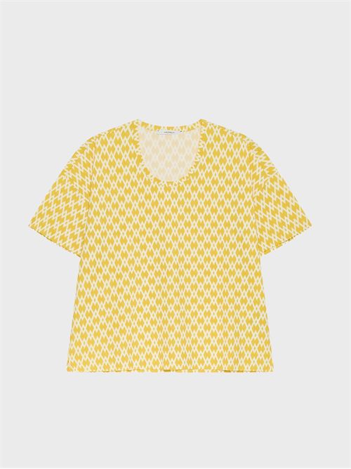 Printed jersey T-shirt with two-tone geometric pattern MALIPARMI | JK028970674B7010