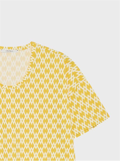 Printed jersey T-shirt with two-tone geometric pattern MALIPARMI | JK028970674B7010