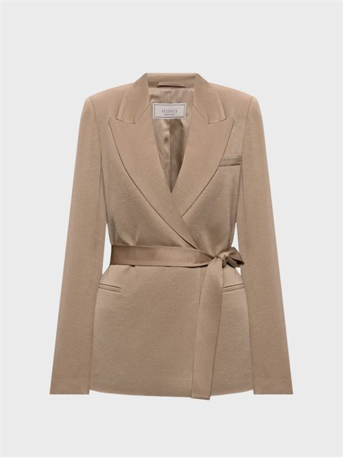 Blazer con cintura in raso martellato di viscosa PESERICO | A01217A01943146