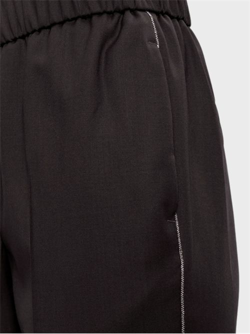 Elasticated trousers in Loro Piana merino wool with light-point detail PESERICO | A0407202584005
