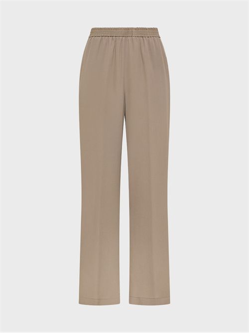 Pantaloni palazzo in crêpe misto seta con elastico SEVENTY | PT1356460090044