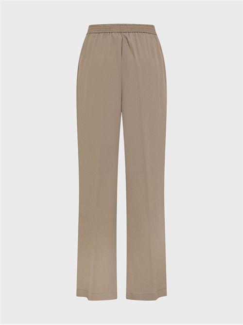 Pantaloni palazzo in crêpe misto seta con elastico SEVENTY | PT1356460090044
