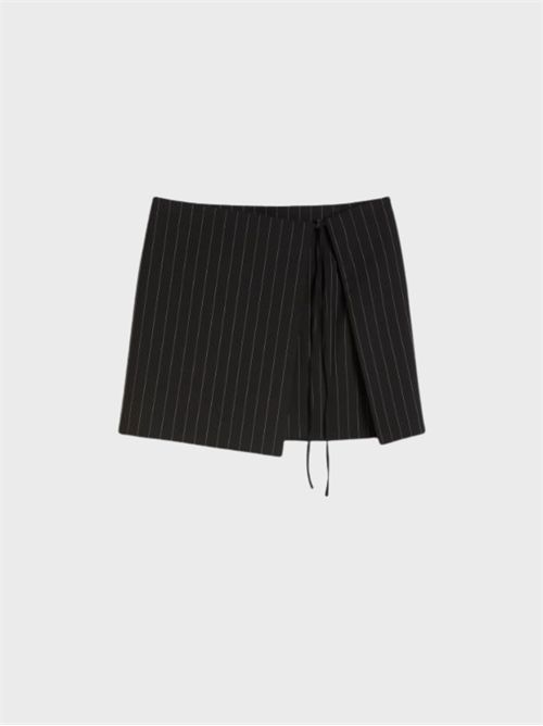 Pinstripe stretch wool mini wrap skirt SPORTMAX | 2612101041600004