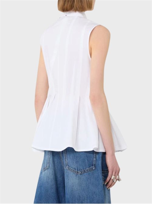 Sleeveless cotton shirt with cut-out seams and darts SPORTMAX | 2612111052600001