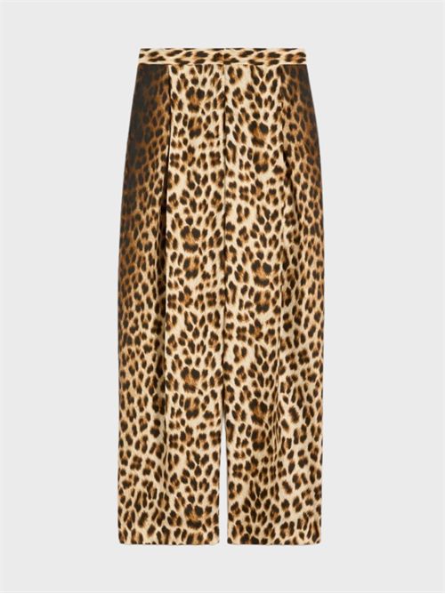 Animalier silk twill trousers with pressed crease SPORTMAX | 2612131052600001