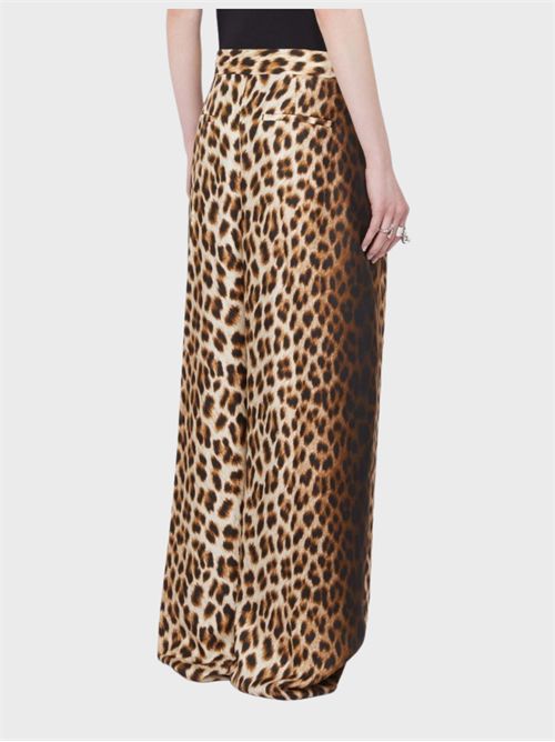 Animalier silk twill trousers with pressed crease SPORTMAX | 2612131052600001