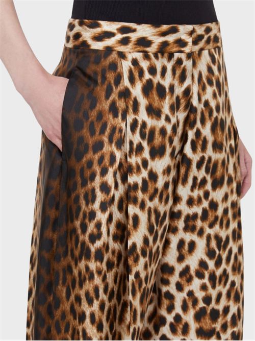 Animalier silk twill trousers with pressed crease SPORTMAX | 2612131052600001