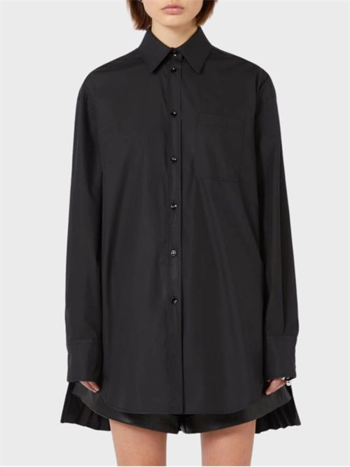 Oversized cotton-blend overshirt with pleated back and chain detail SPORTMAX | 2612191031600003