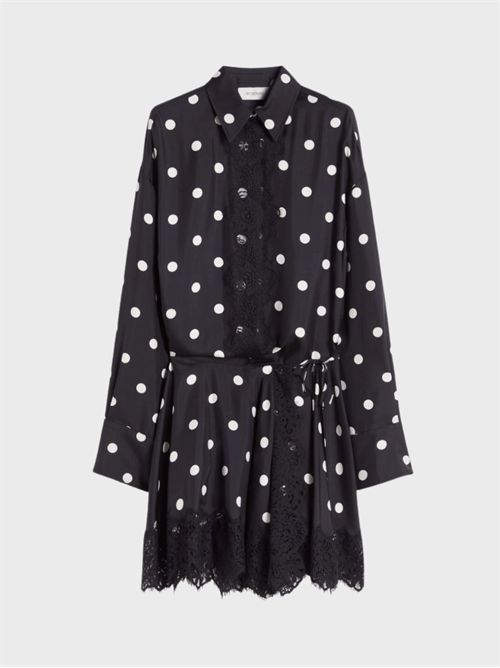 Chemisier corto in seta a pois con inserti in pizzo SPORTMAX | 2612221022600003