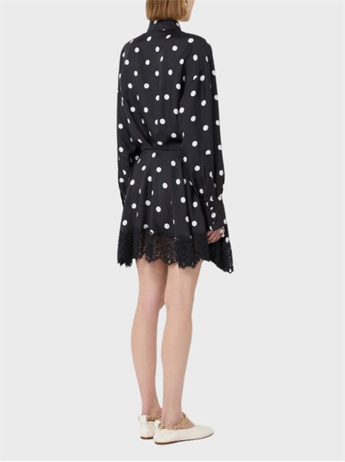 Chemisier corto in seta a pois con inserti in pizzo SPORTMAX | 2612221022600003