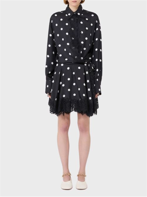 Chemisier corto in seta a pois con inserti in pizzo SPORTMAX | 2612221022600003