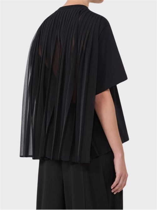 Cotton T-shirt with pleated back and logo detail SPORTMAX | 2612941041600002
